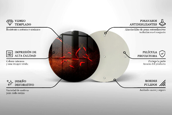 Steklena podloga za rezanje Pekoče čili paprike