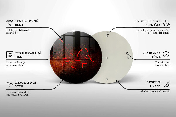 Steklena podloga za rezanje Pekoče čili paprike