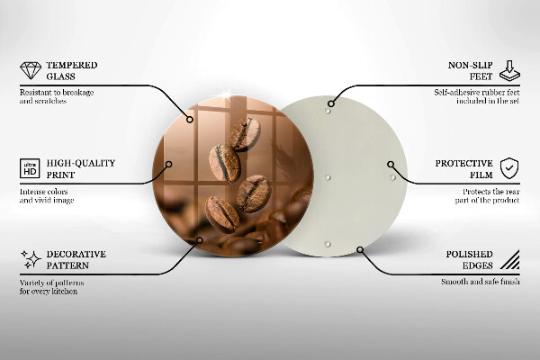 Steklena podloga za rezanje Kavna zrna