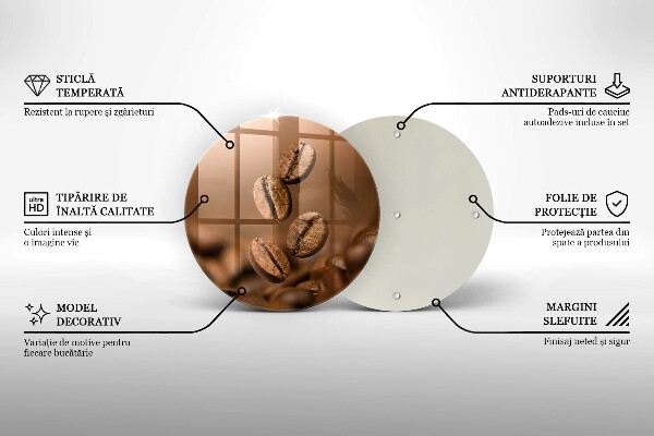 Steklena podloga za rezanje Kavna zrna