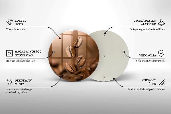 Steklena podloga za rezanje Kavna zrna