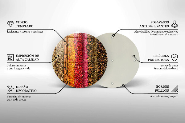 Steklena podloga za rezanje Pisane začimbe