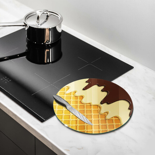 Steklena podloga za rezanje Ilustracija sladoledne kornete