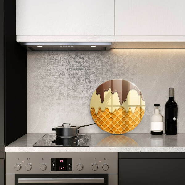 Steklena podloga za rezanje Ilustracija sladoledne kornete