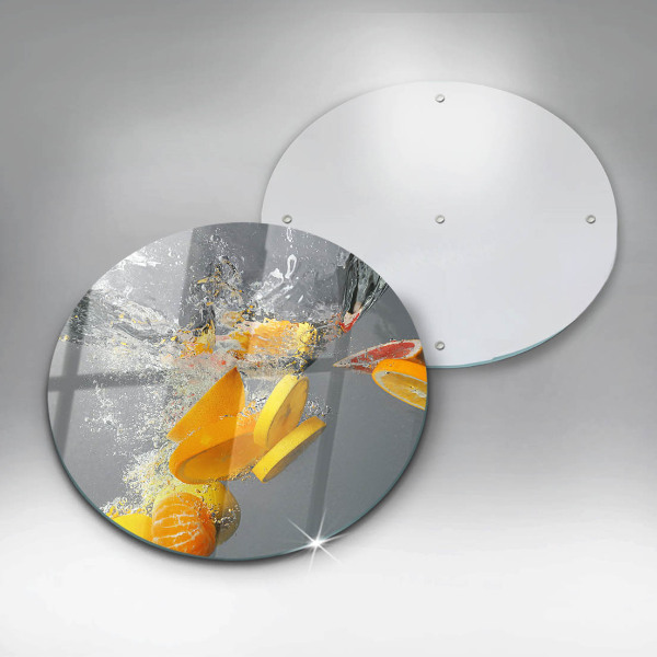 Steklena podloga za rezanje Limone v vodi