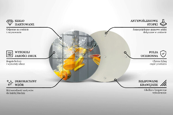 Steklena podloga za rezanje Limone v vodi