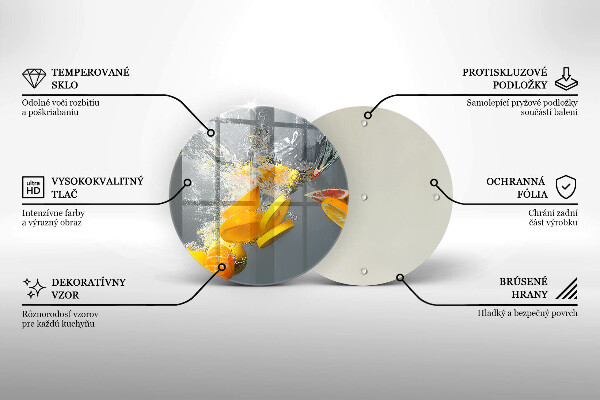 Steklena podloga za rezanje Limone v vodi