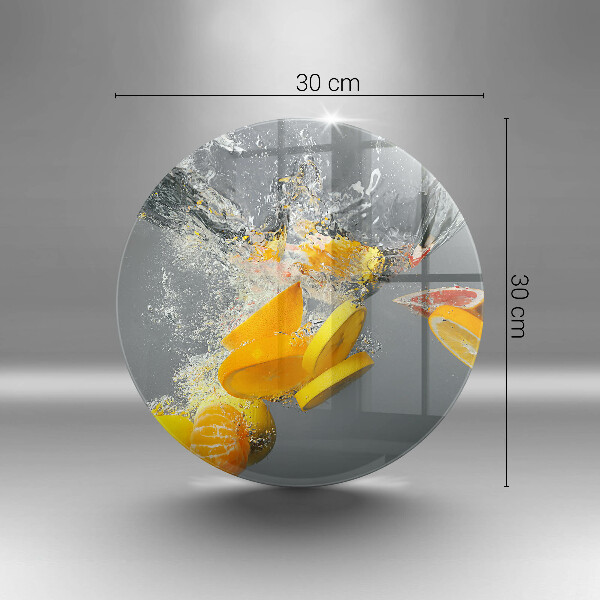 Steklena podloga za rezanje Limone v vodi