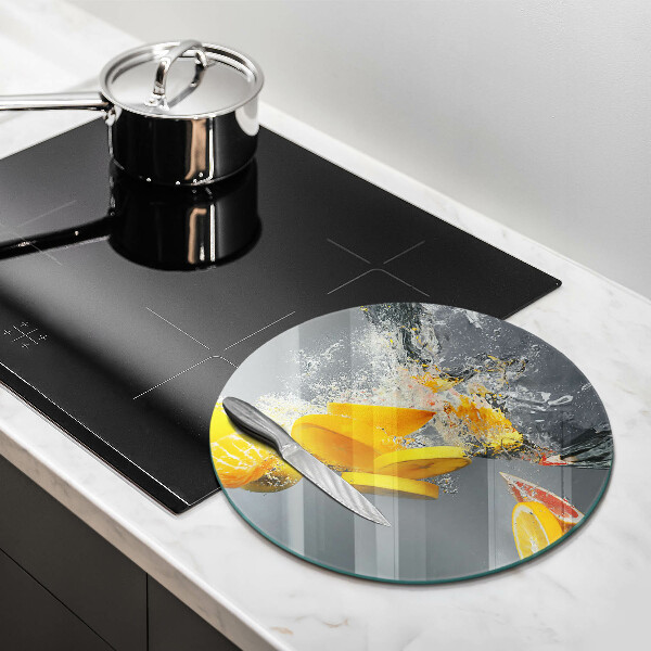 Steklena podloga za rezanje Limone v vodi