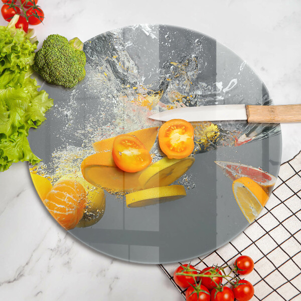 Steklena podloga za rezanje Limone v vodi