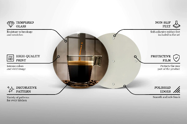 Steklena podloga za rezanje Steklo in kavna zrna
