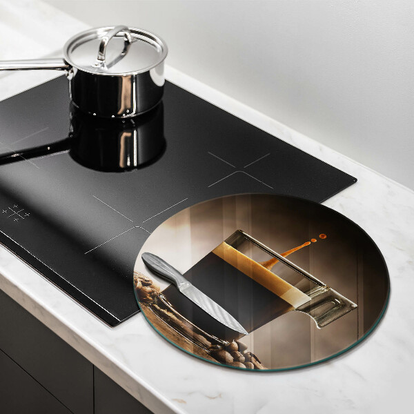 Steklena podloga za rezanje Steklo in kavna zrna