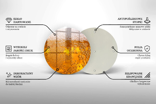 Steklena podloga za rezanje Pijte pivsko peno