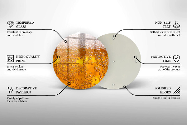 Steklena podloga za rezanje Pijte pivsko peno