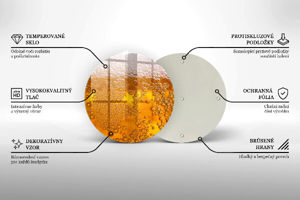 Steklena podloga za rezanje Pijte pivsko peno