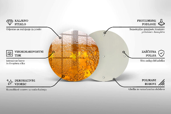 Steklena podloga za rezanje Pijte pivsko peno