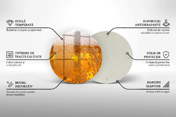 Steklena podloga za rezanje Pijte pivsko peno