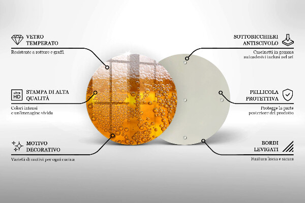 Steklena podloga za rezanje Pijte pivsko peno