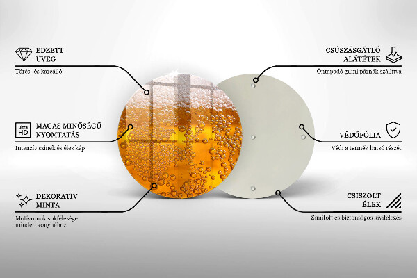 Steklena podloga za rezanje Pijte pivsko peno