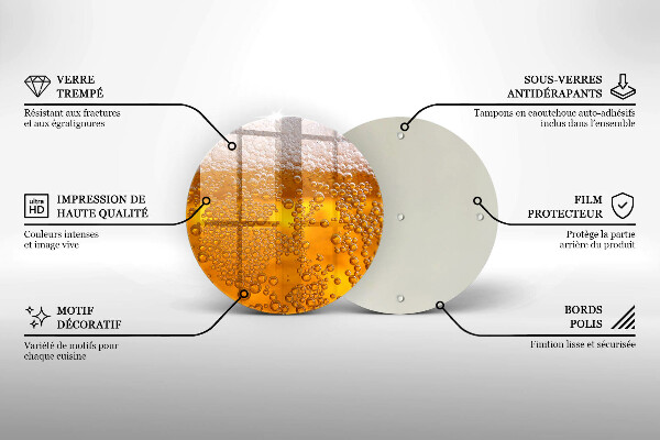 Steklena podloga za rezanje Pijte pivsko peno