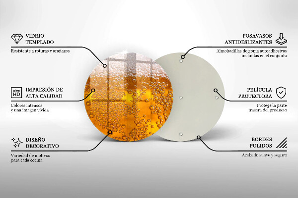 Steklena podloga za rezanje Pijte pivsko peno
