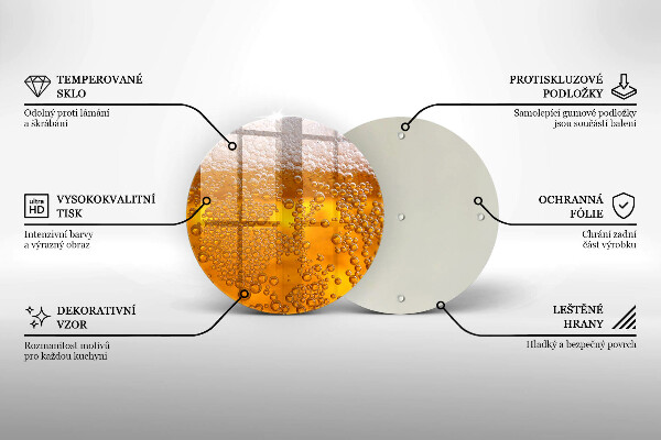 Steklena podloga za rezanje Pijte pivsko peno