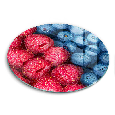 Steklena podloga za rezanje Plodovi malin in borovnic