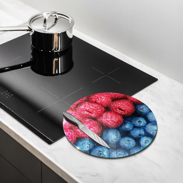 Steklena podloga za rezanje Plodovi malin in borovnic