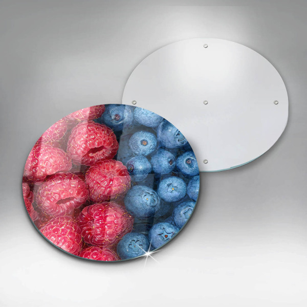 Steklena podloga za rezanje Plodovi malin in borovnic