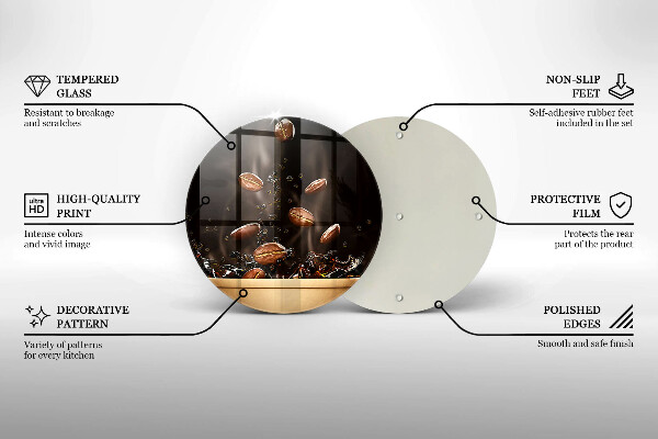 Steklena podloga za rezanje Vroča kavna zrna