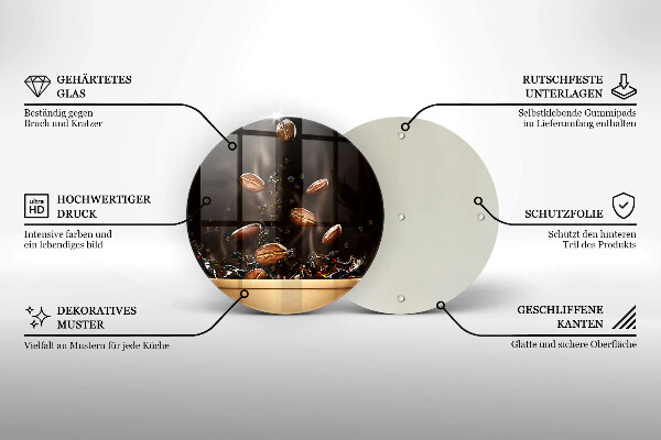 Steklena podloga za rezanje Vroča kavna zrna