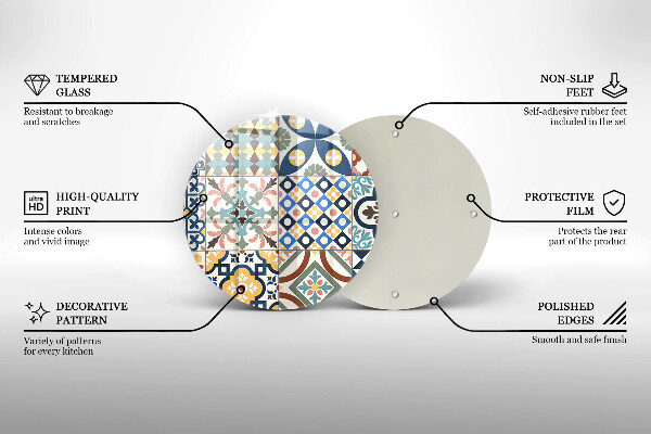 Steklena podloga za rezanje Dekorativne ploščice