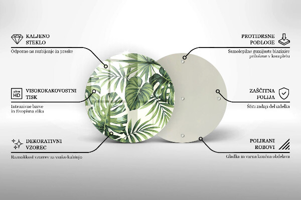 Steklena podloga za rezanje Ilustracija listov monstere