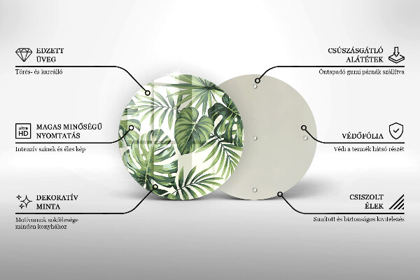 Steklena podloga za rezanje Ilustracija listov monstere