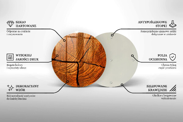 Steklena podloga za rezanje Struktura lesenega debla