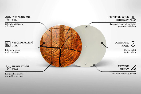Steklena podloga za rezanje Struktura lesenega debla