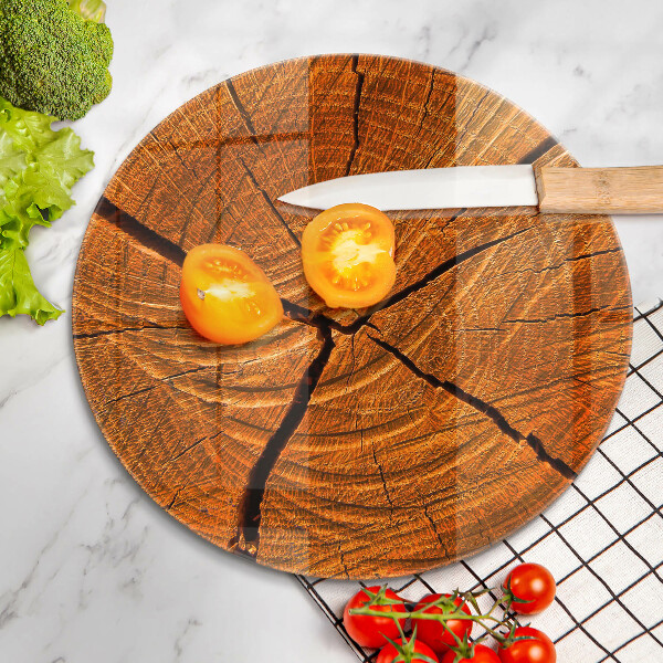 Steklena podloga za rezanje Struktura lesenega debla