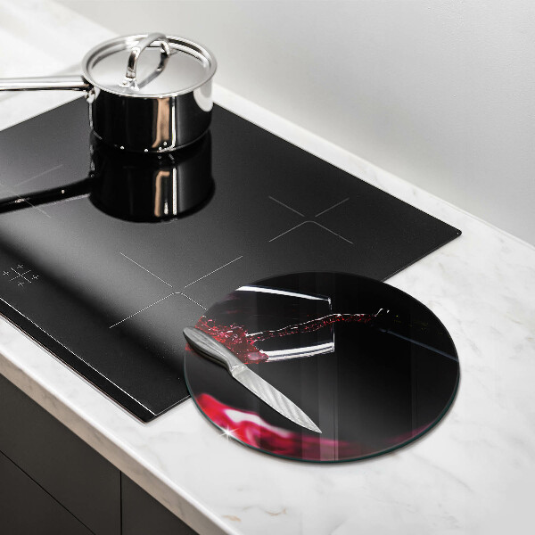 Steklena podloga za rezanje Kozarec rdečega vina