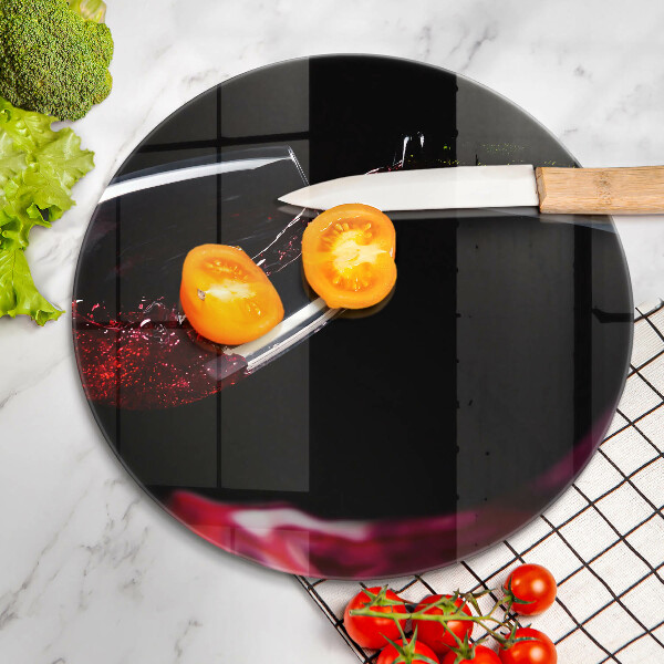 Steklena podloga za rezanje Kozarec rdečega vina