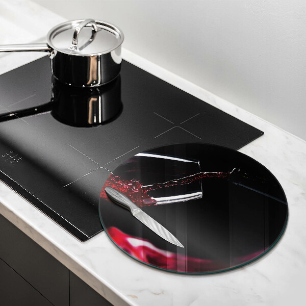 Steklena podloga za rezanje Kozarec rdečega vina