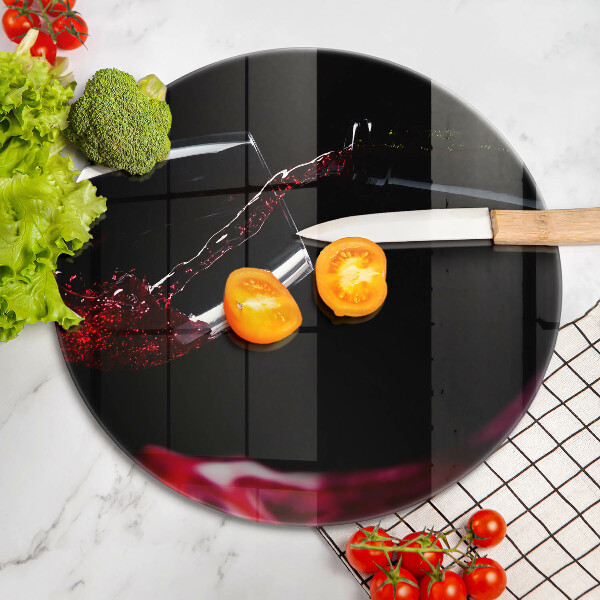 Steklena podloga za rezanje Kozarec rdečega vina