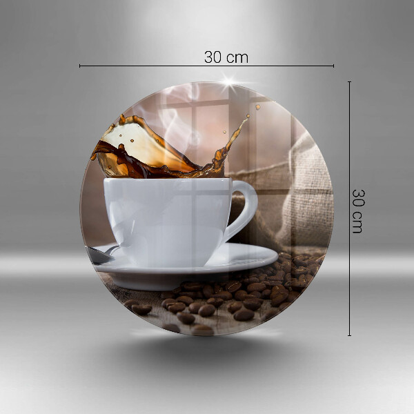 Steklena podloga za rezanje Skodelica in kavna zrna