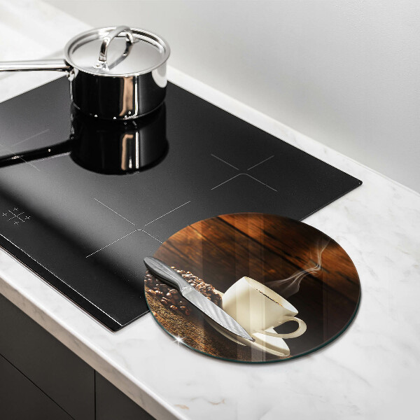 Steklena podloga za rezanje Lesena skodelica za kavo