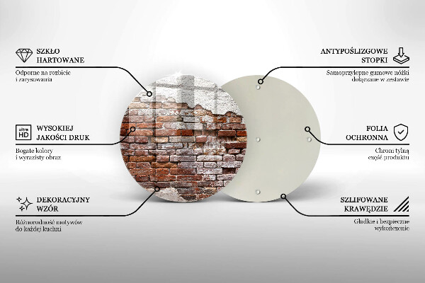 Steklena podloga za rezanje Stara opečna in betonska stena