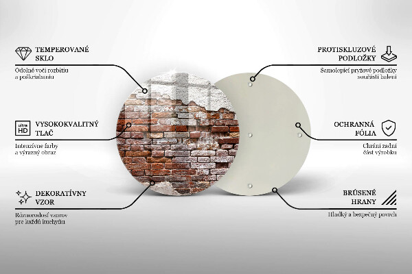 Steklena podloga za rezanje Stara opečna in betonska stena