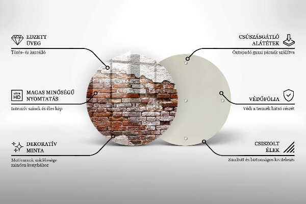 Steklena podloga za rezanje Stara opečna in betonska stena