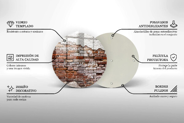 Steklena podloga za rezanje Stara opečna in betonska stena