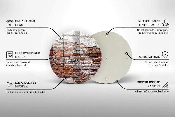 Steklena podloga za rezanje Stara opečna in betonska stena