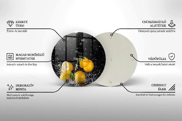 Steklena podloga za rezanje Sočno sadje limone