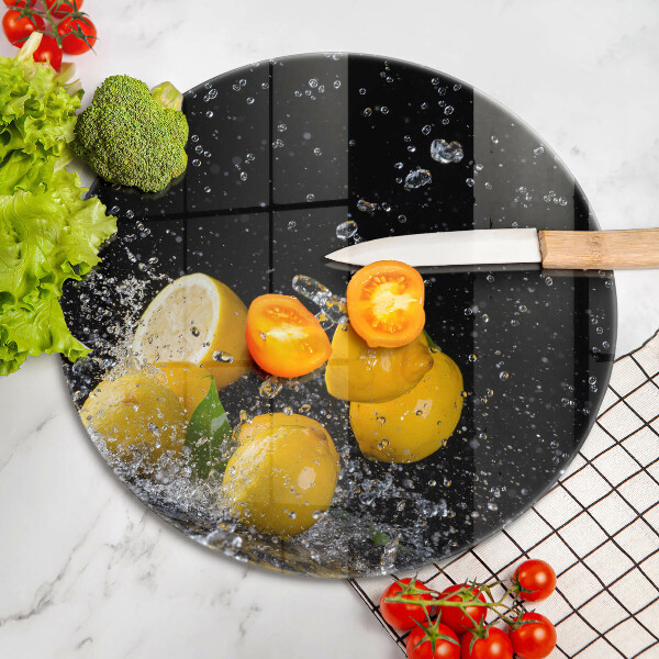 Steklena podloga za rezanje Sočno sadje limone